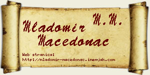 Mladomir Macedonac vizit kartica
